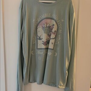 Abercrombie & Fitch Sage Graphic Long Sleeve Tee